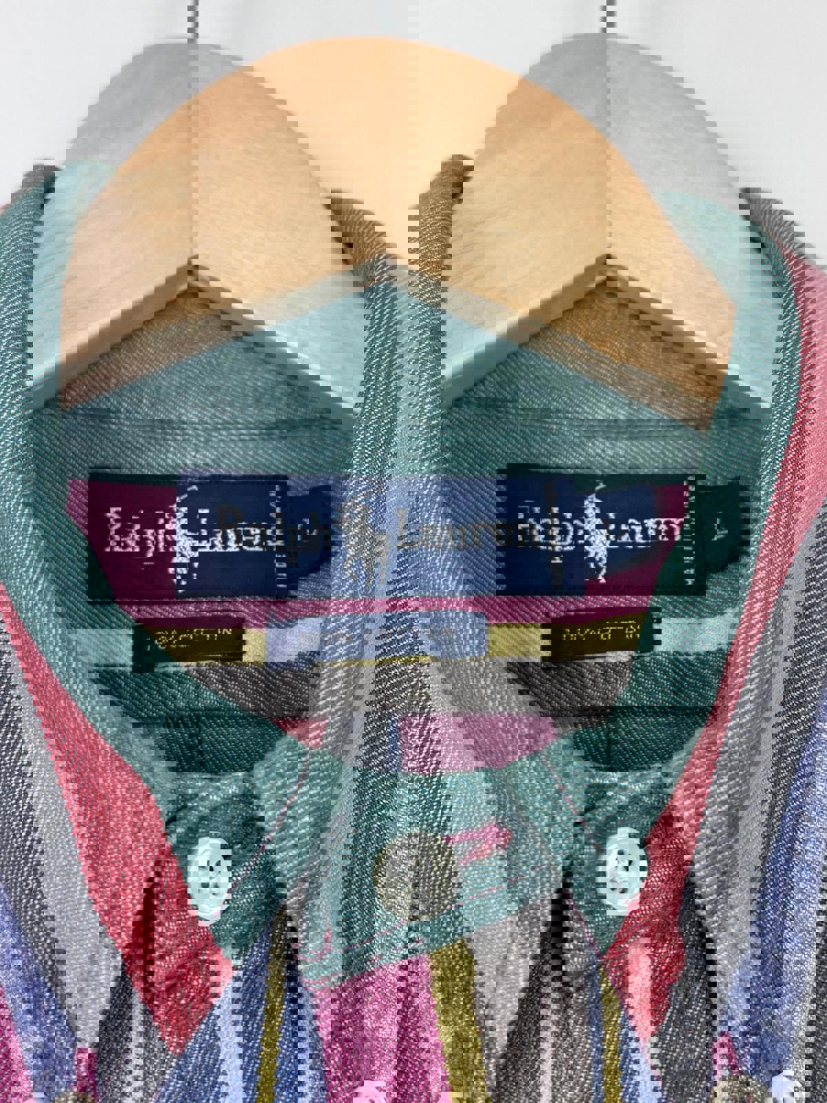 Ralph Lauren Vintage Multi-Colour Striped Button Shirt - Size L