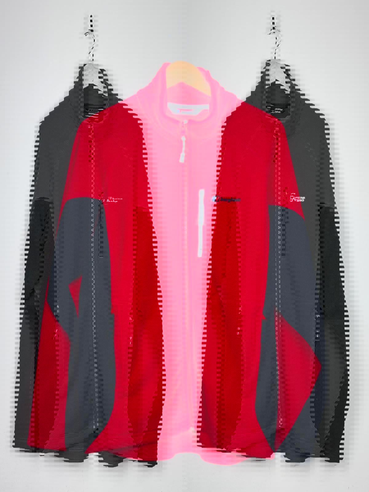 Berghaus Men's Red & Grey Full Zip Fleece Jumper - Size L