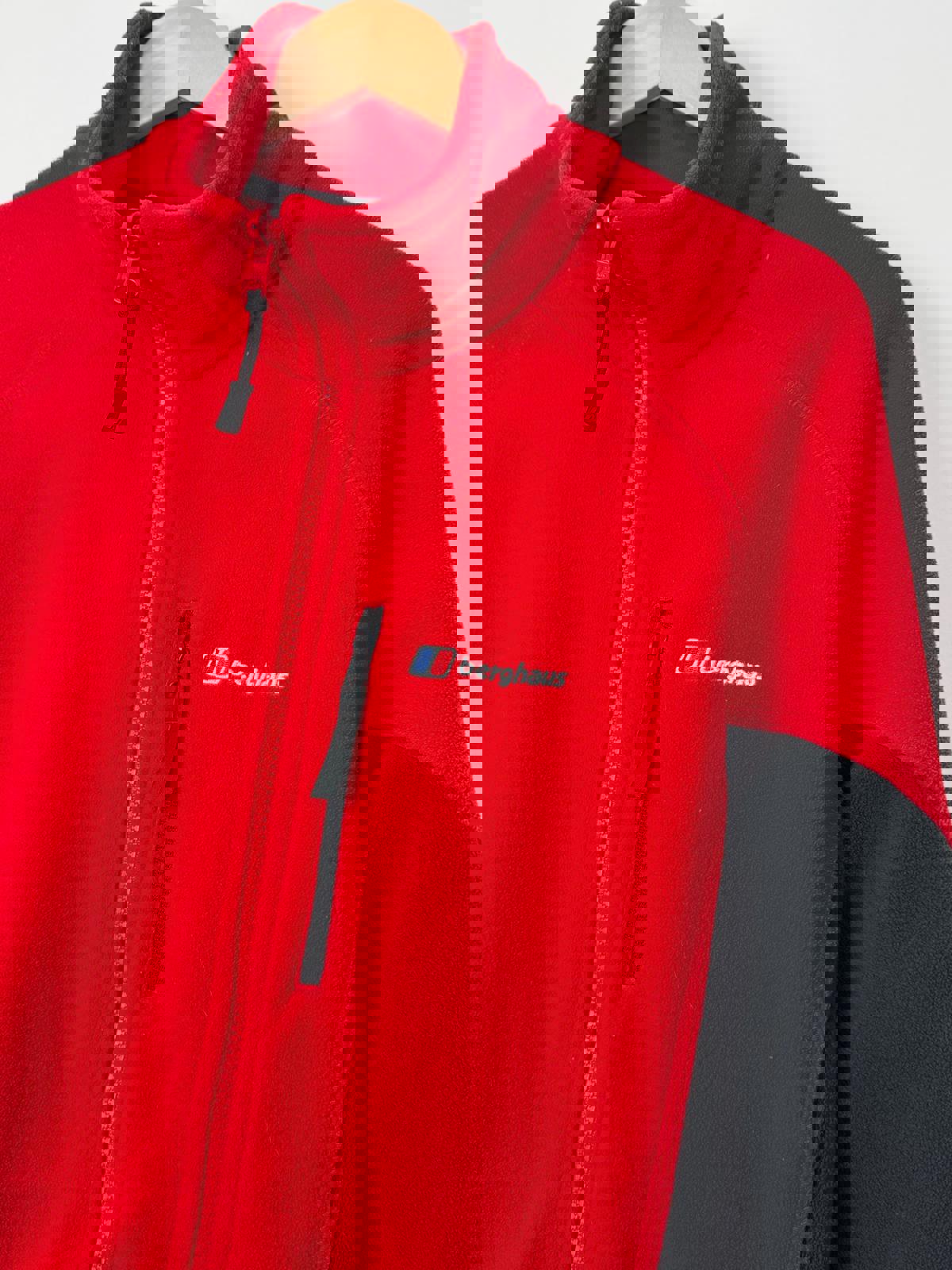 Berghaus Men's Red & Grey Full Zip Fleece Jumper - Size L