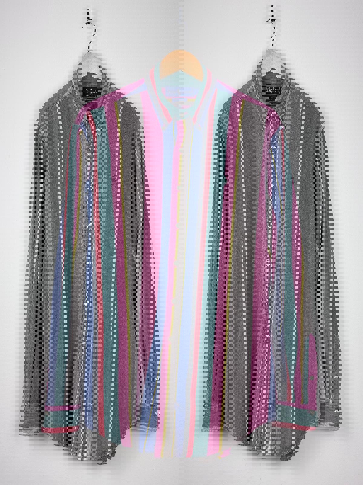 Ralph Lauren Vintage Multi-Colour Striped Button Shirt - Size L