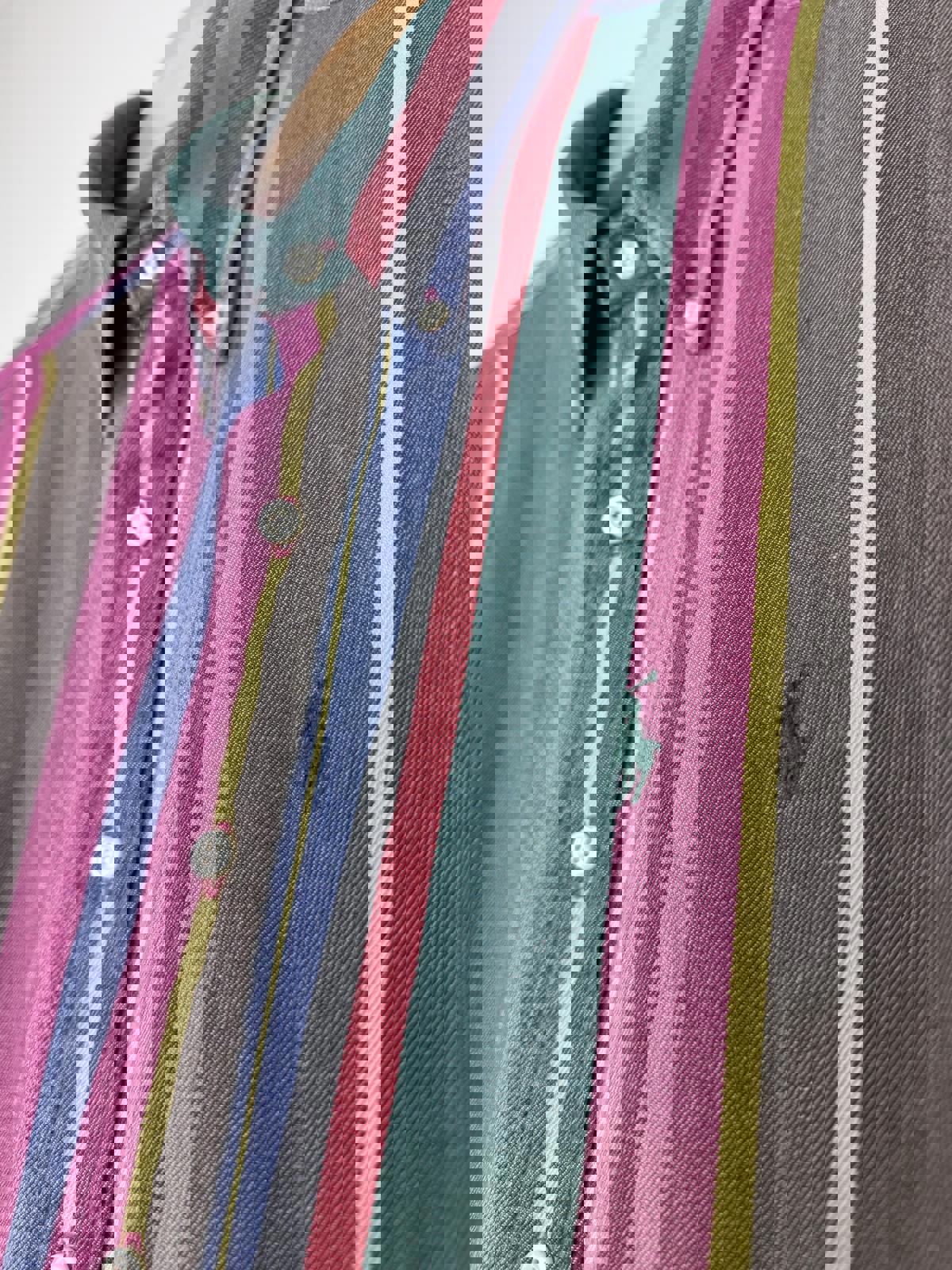 Ralph Lauren Vintage Multi-Colour Striped Button Shirt - Size L