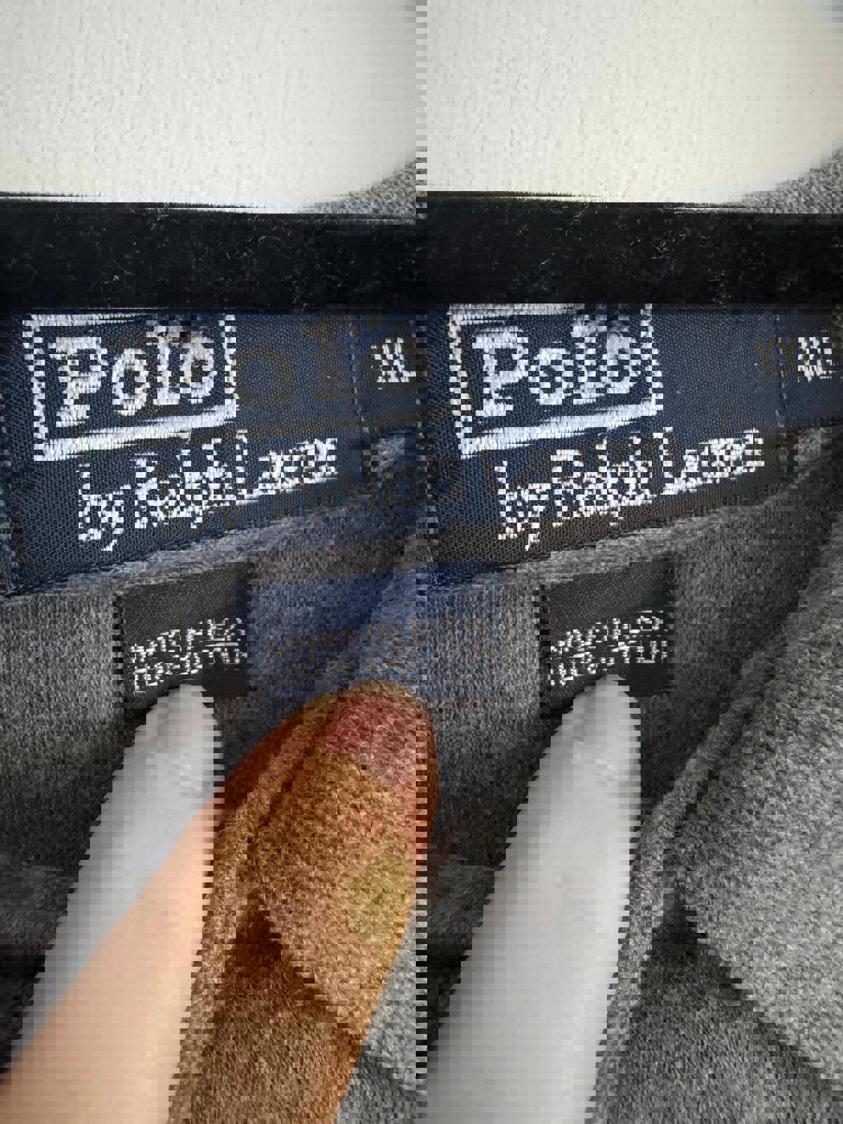 Polo Ralph Lauren Vintage Grey Short Sleeve Made in USA Polo - 2XL